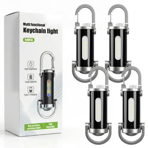 NefosLeuki keychain LED flashlight front view for easy access and portability