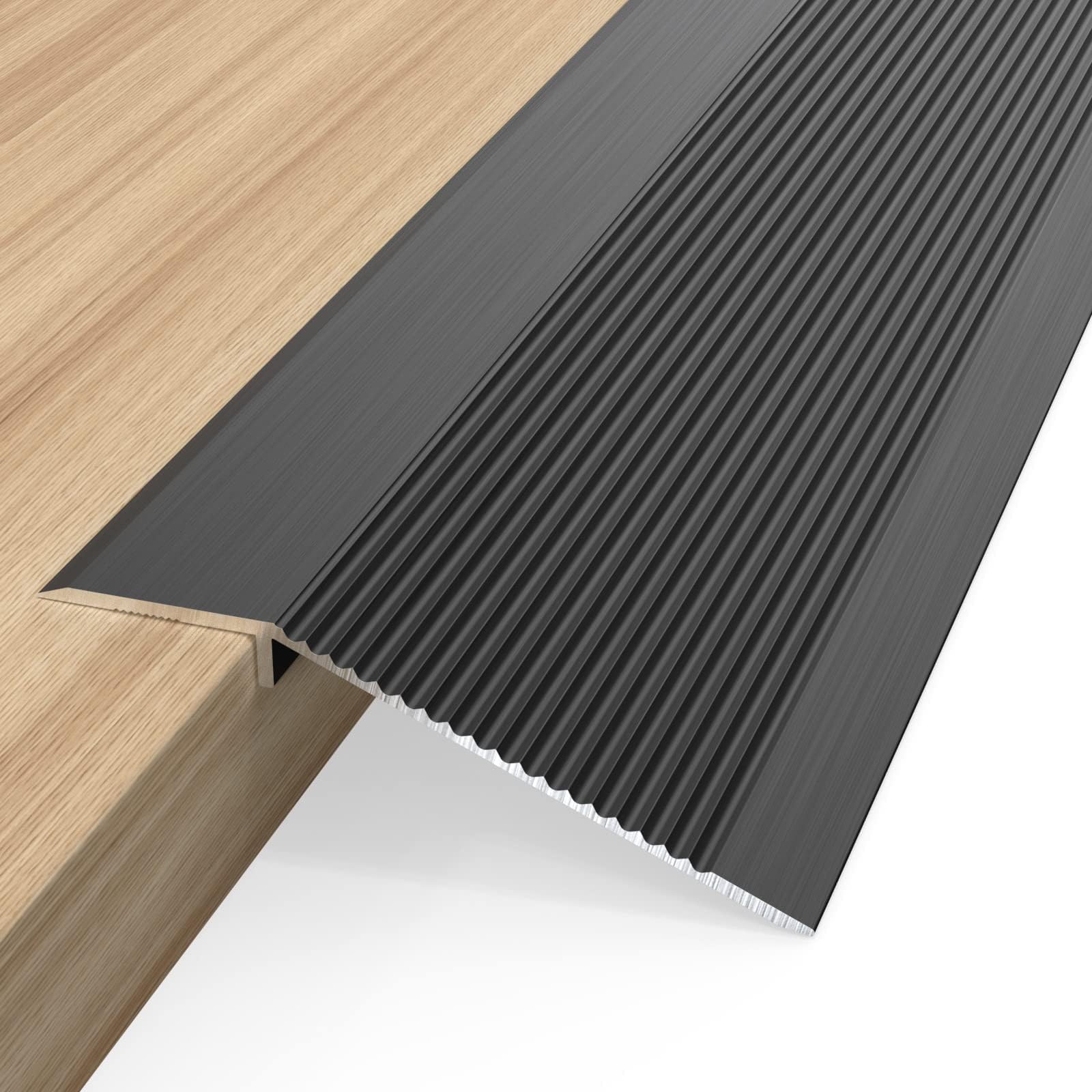 NEICAGNE floor transition strip in black for a seamless doorway edge