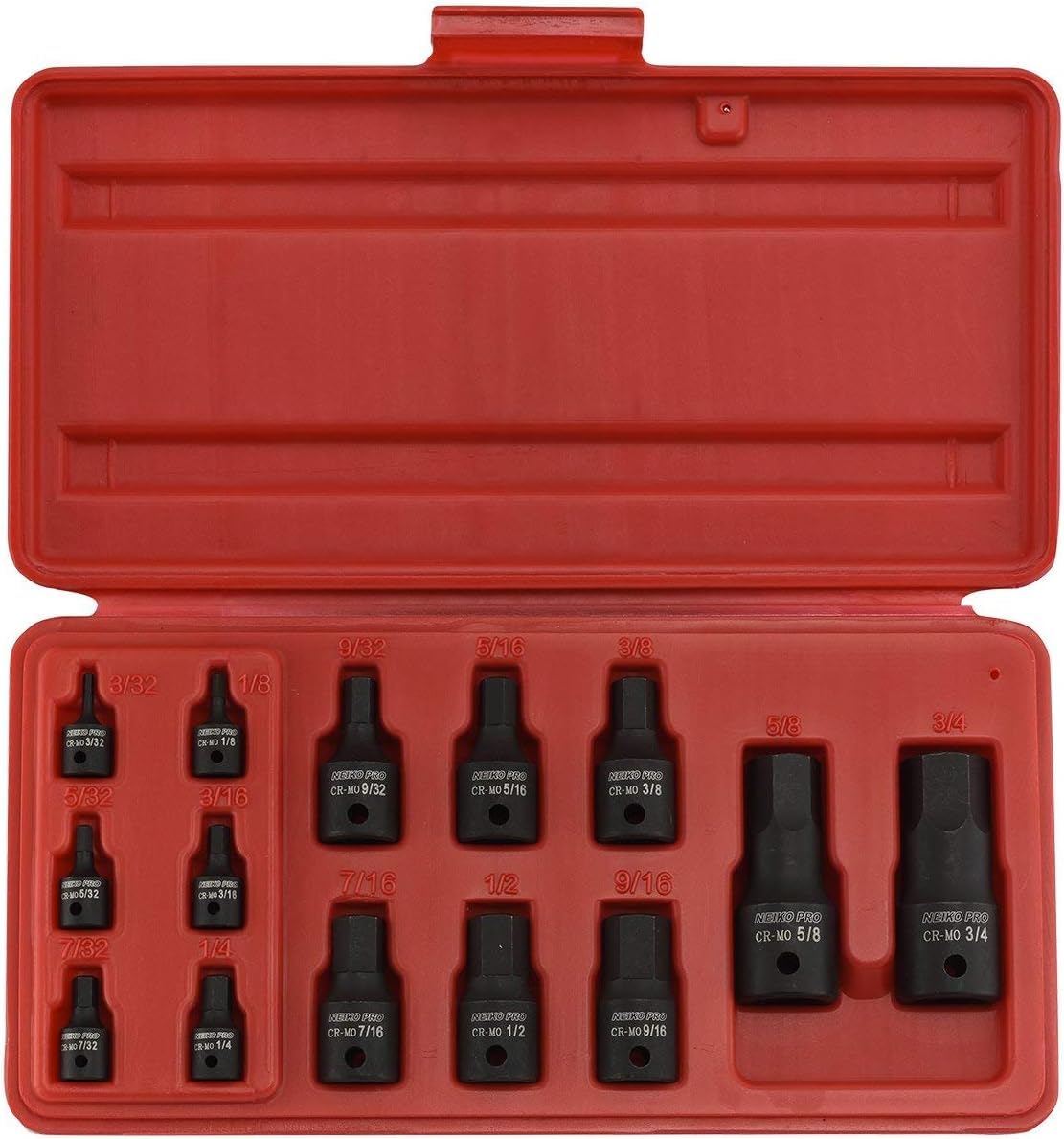 NEIKO 01142B socket set in sturdy carrying case for easy transport.
