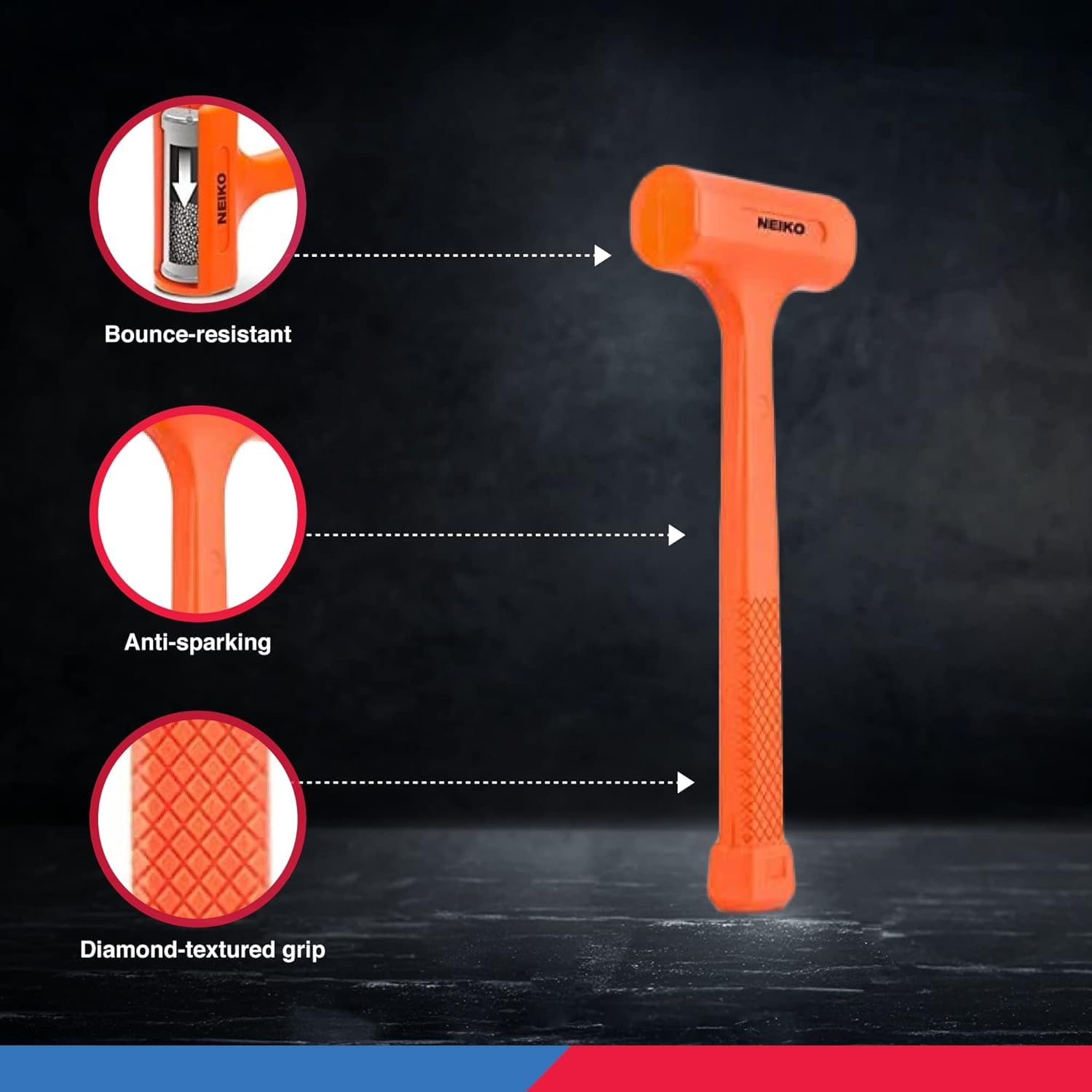 NEIKO 02849A neon orange finish for easy visibility in the workshop