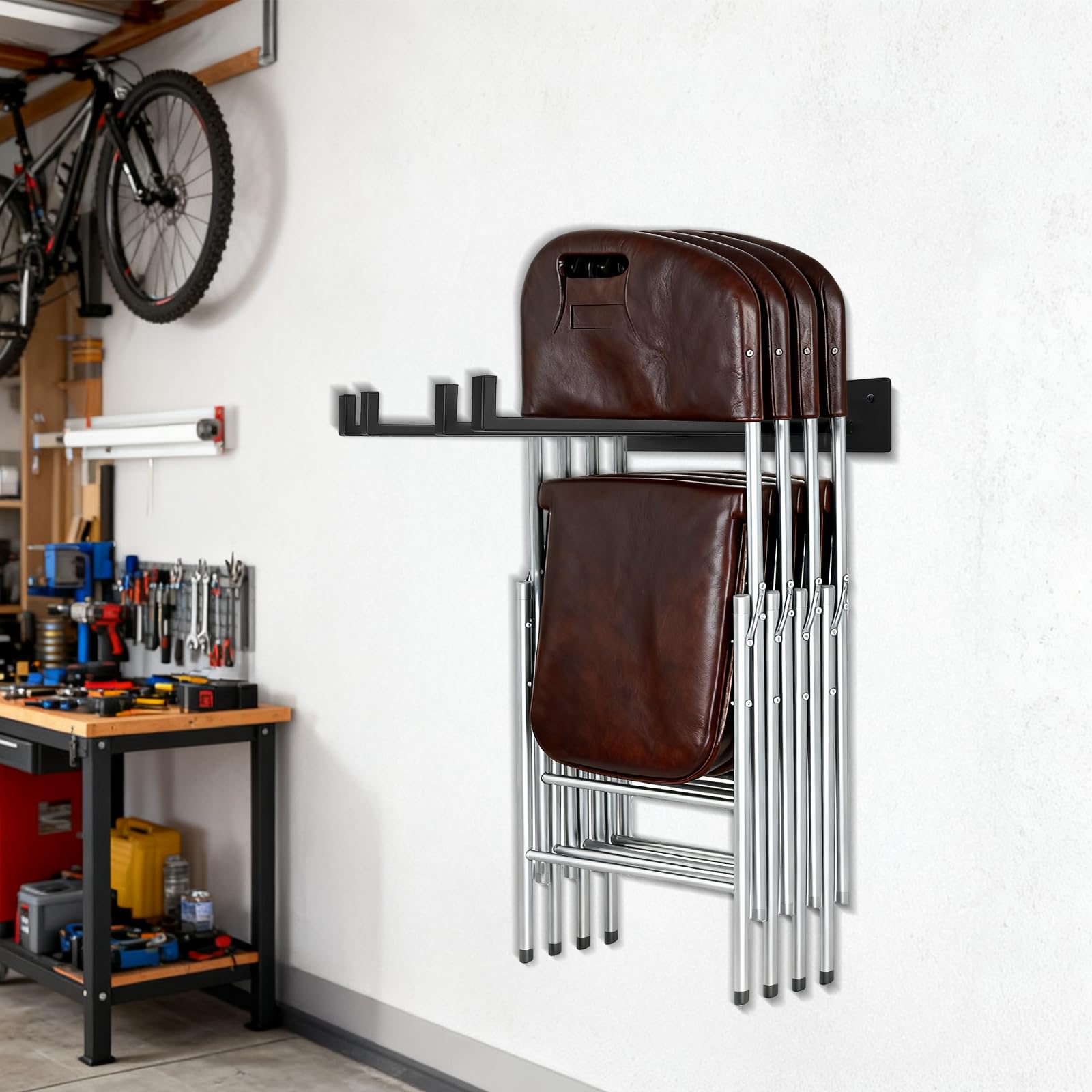 Neiteli tool hangers support power tools and garden gear with flexible placement.