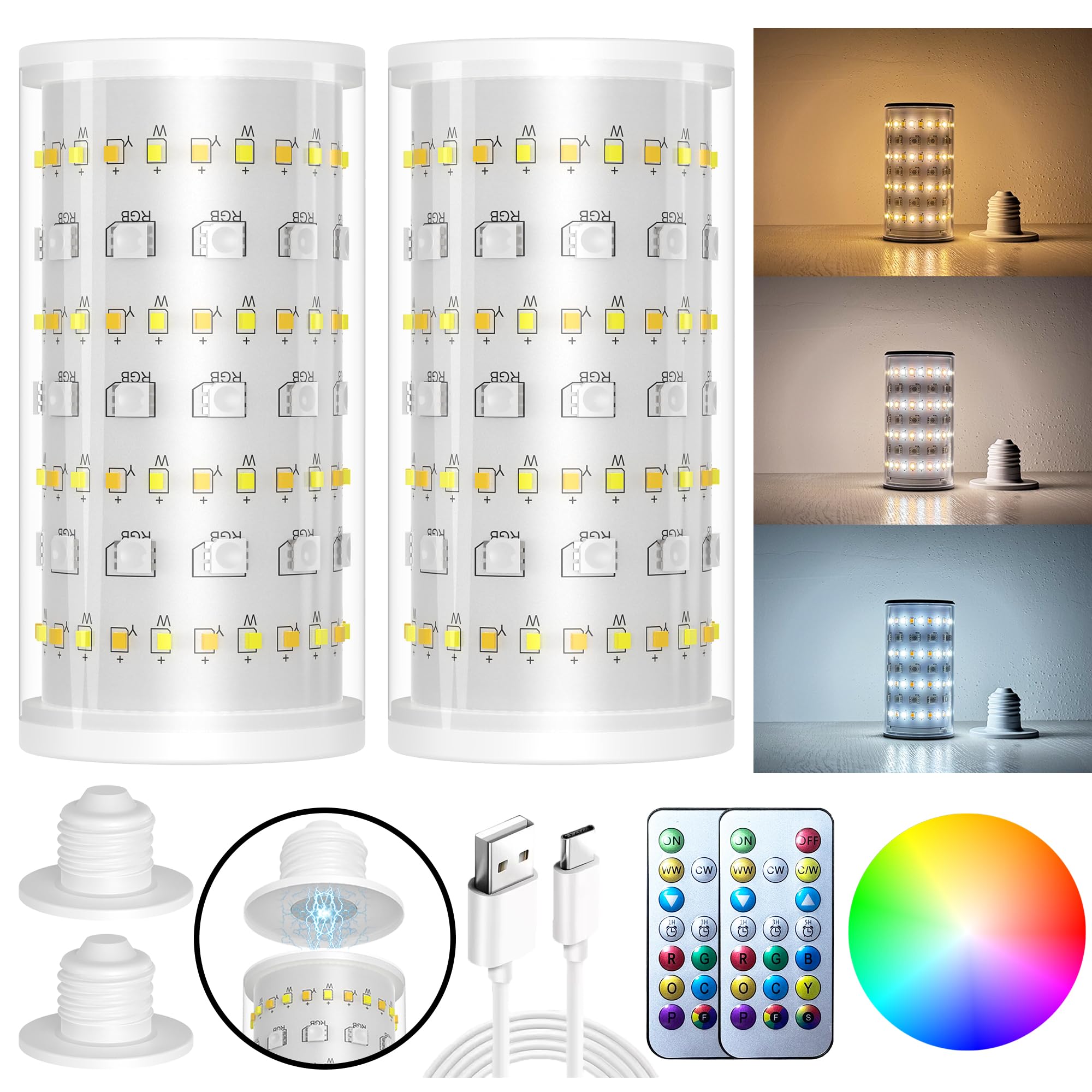 Nekhung emergency light bulb with remote and timer for reliable outage lighting