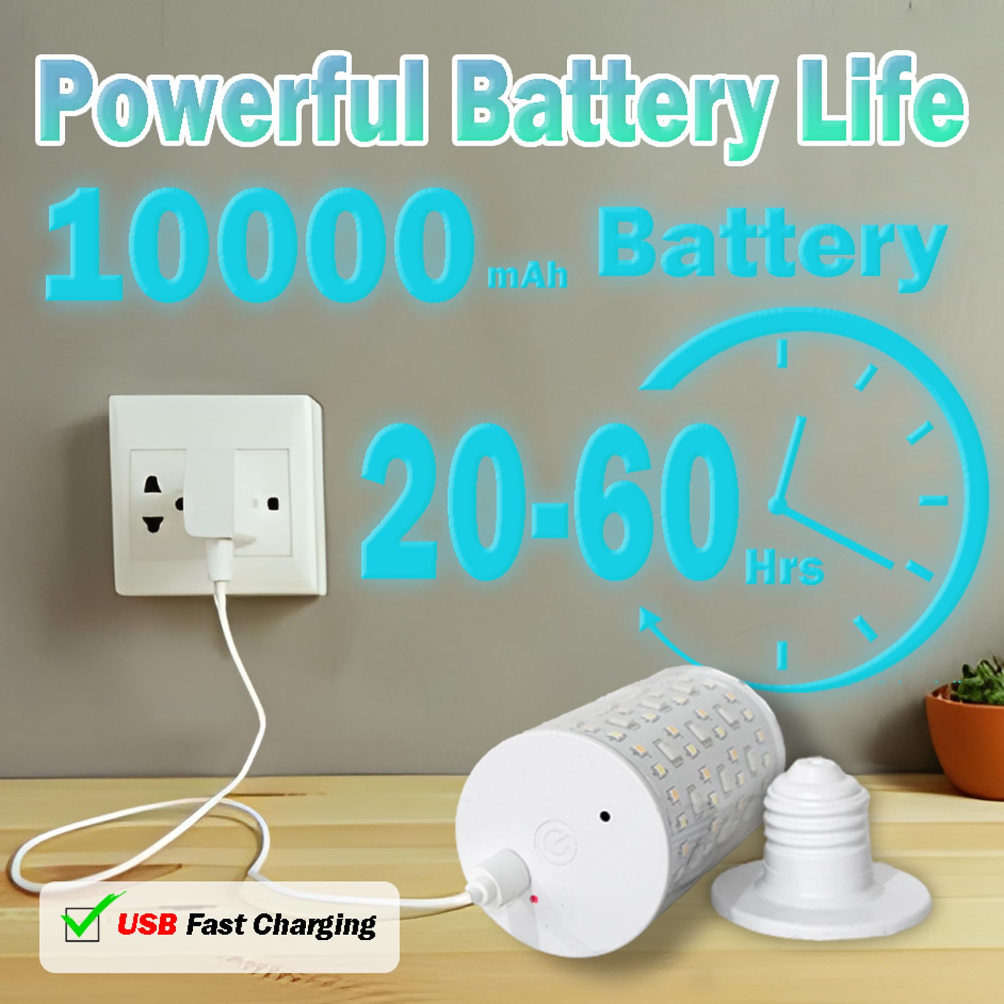 Nekhung USB-rechargeable emergency bulb ready for wireless charging