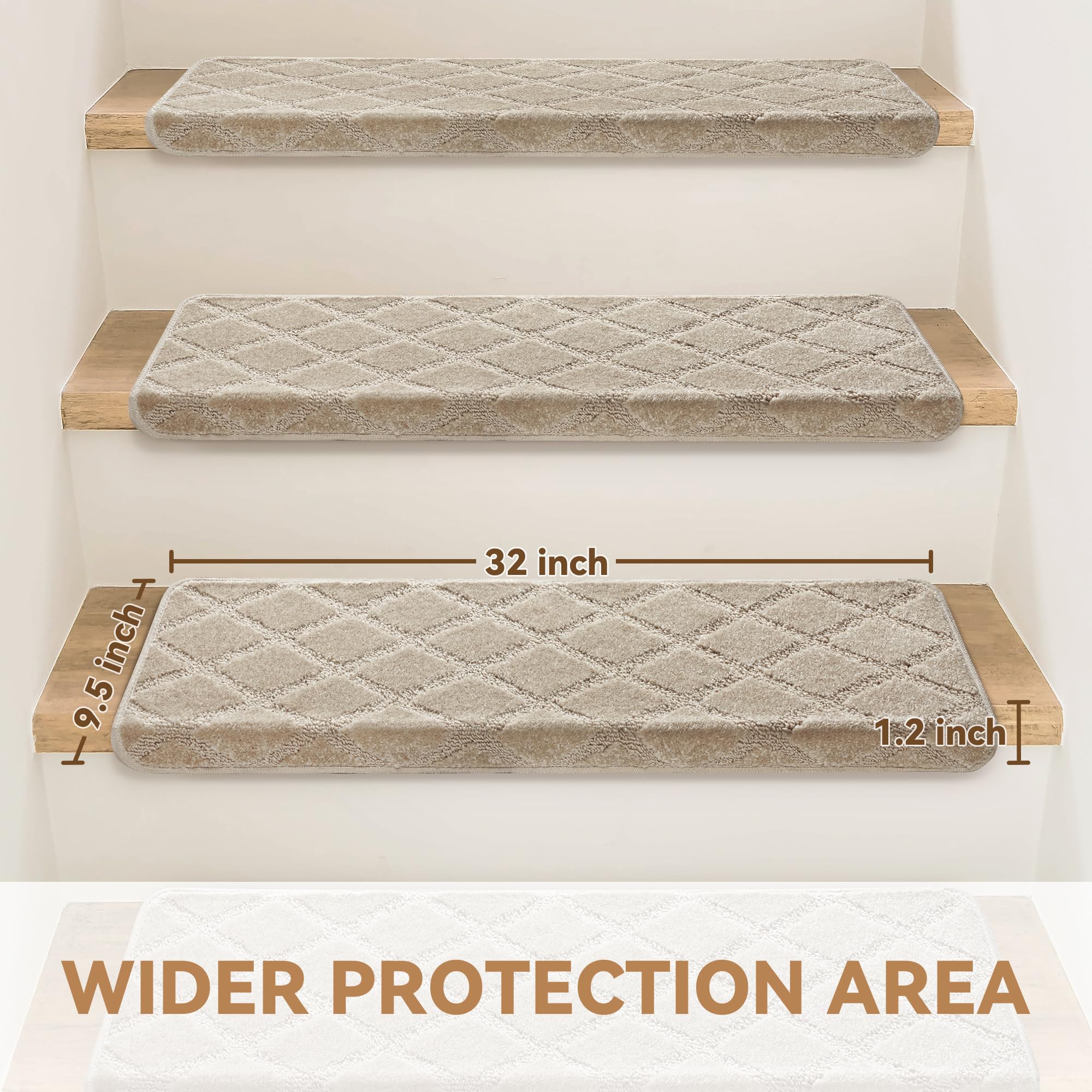 NEKL stair treads edge detail showing bullnose design protects against bumps and scrapes.