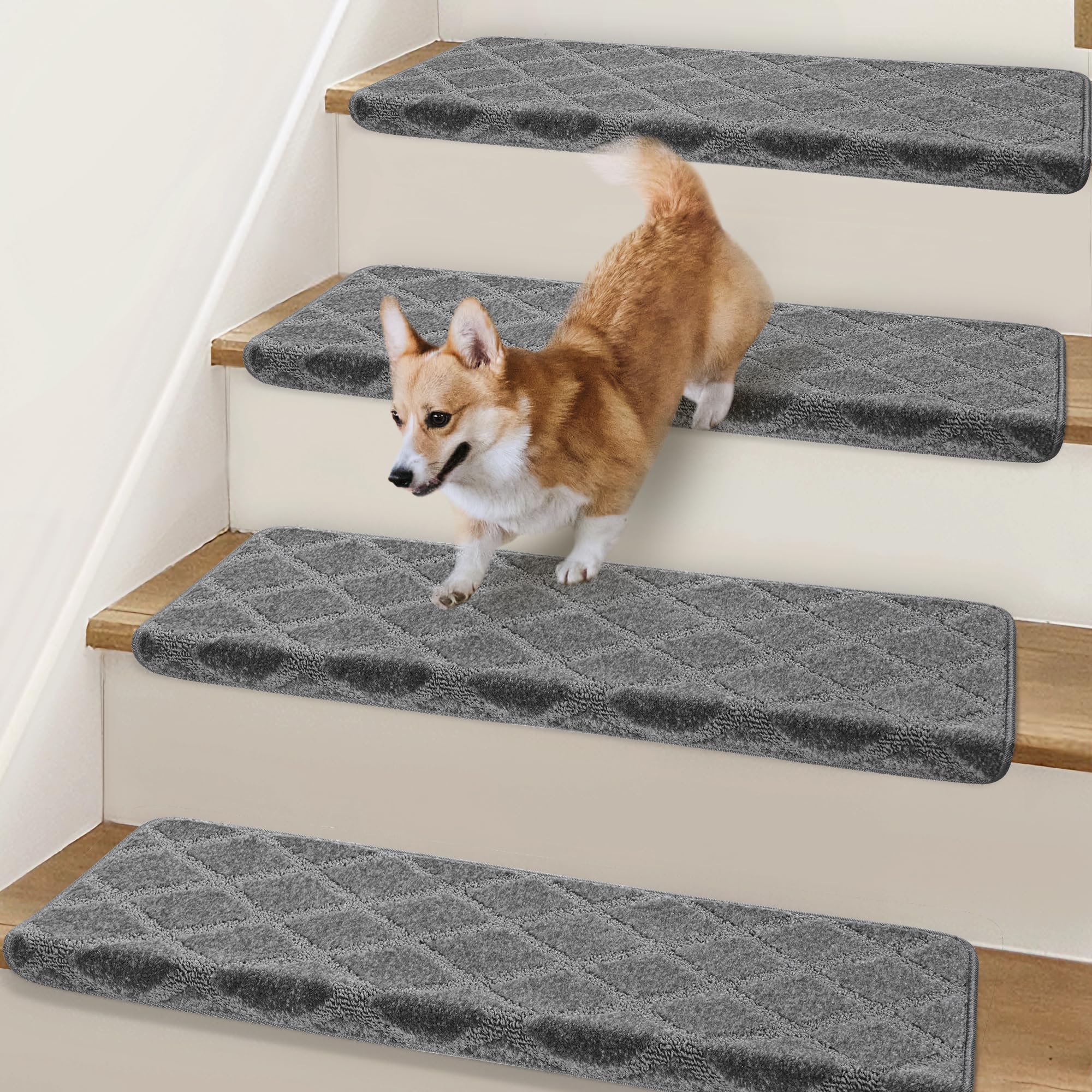 NEKL bullnose stair treads with edge protection for safer wooden stairs.