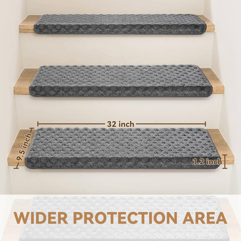 NEKL non-slip peel-and-stick back stair treads designed for quick tool-free installation.