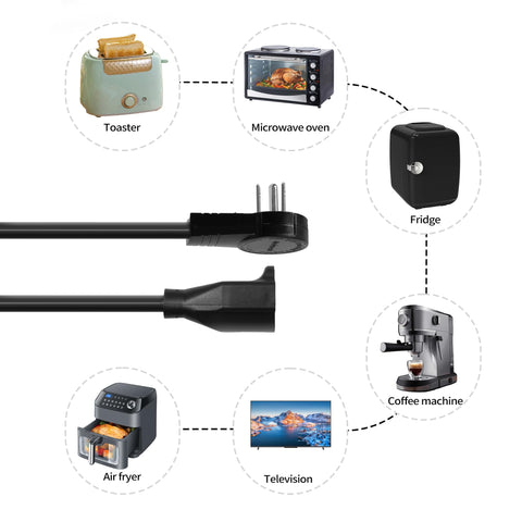 Nekteck grounded flat extension cord with space-saving, low-profile design.