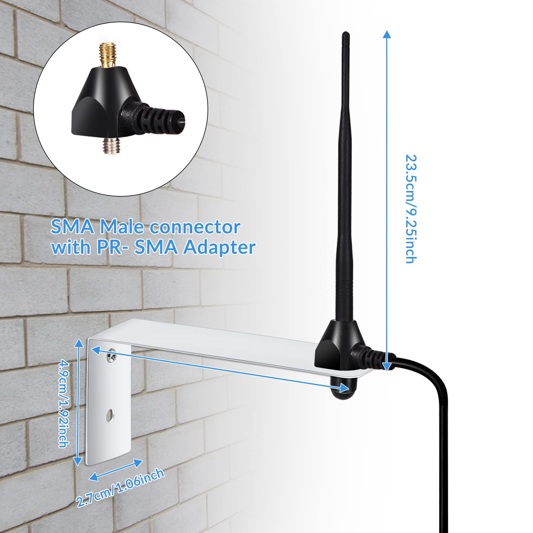 Nelawya wall mount bracket keeps the antenna securely fixed for reliable outdoor use.