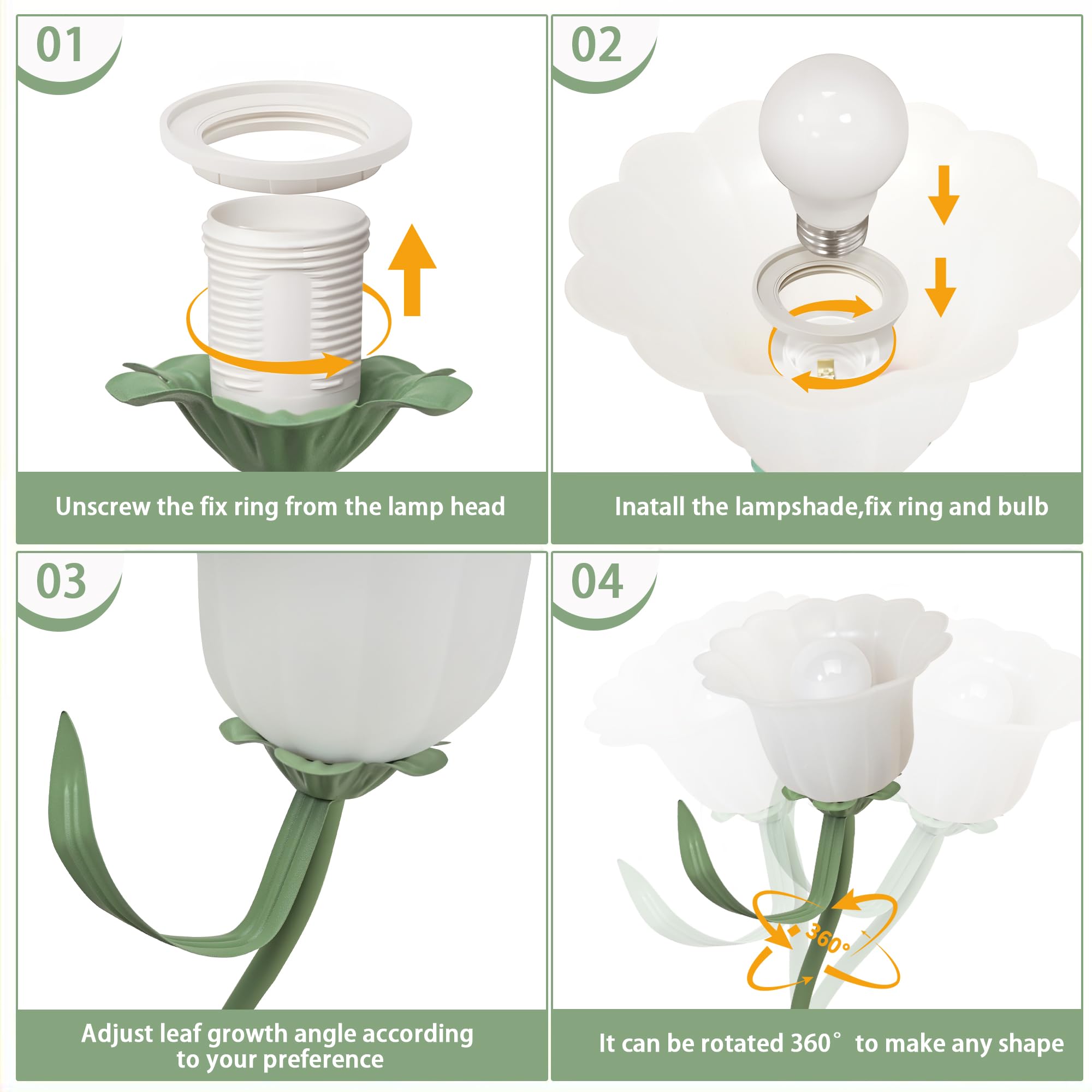NELICOND Gift idea floral lamp for holidays or housewarmings