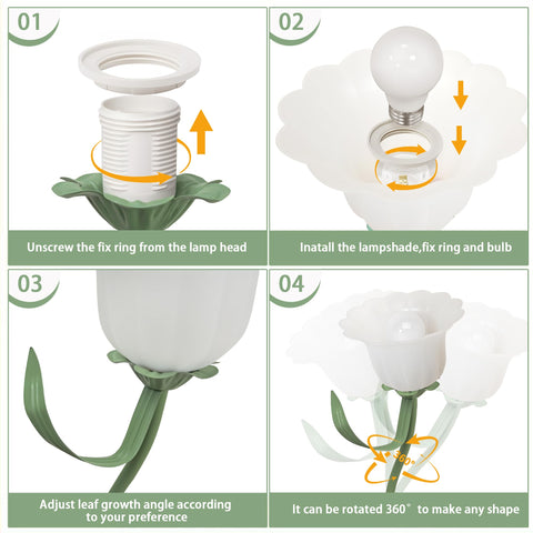 NELICOND Gift idea floral lamp for holidays or housewarmings