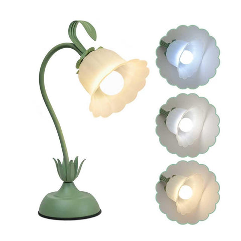 NELICOND Tulip Flower Table Lamp with green base adds vintage charm to any desk