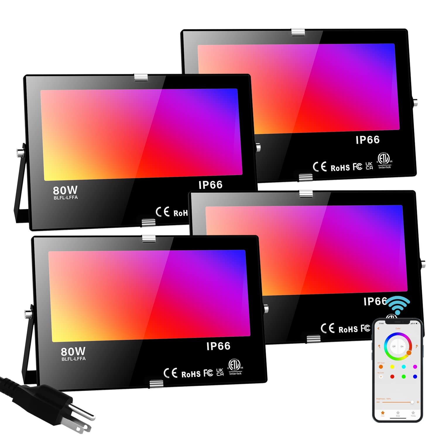 Neliwo LED flood light with RGB colors for vibrant landscape accents