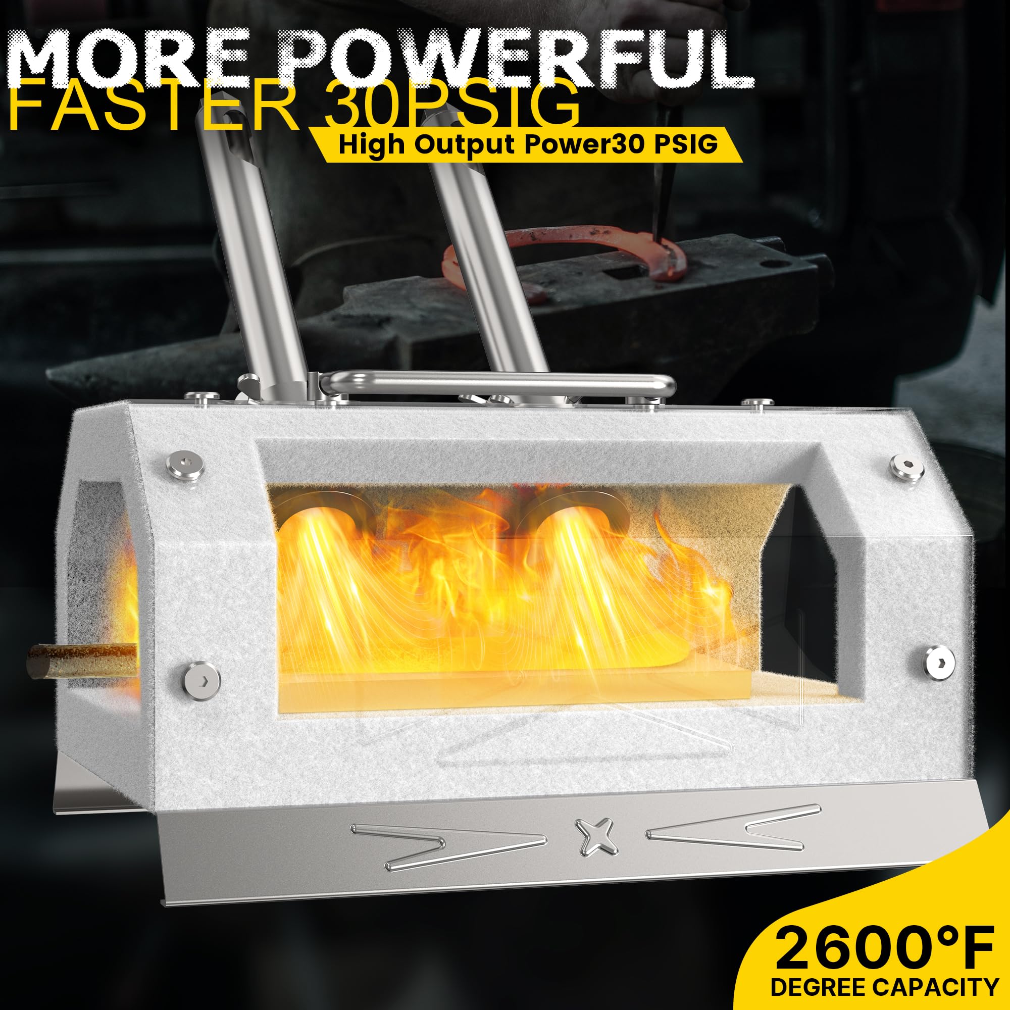 Nelyrho forge kit showing durable stainless steel body for heavy use