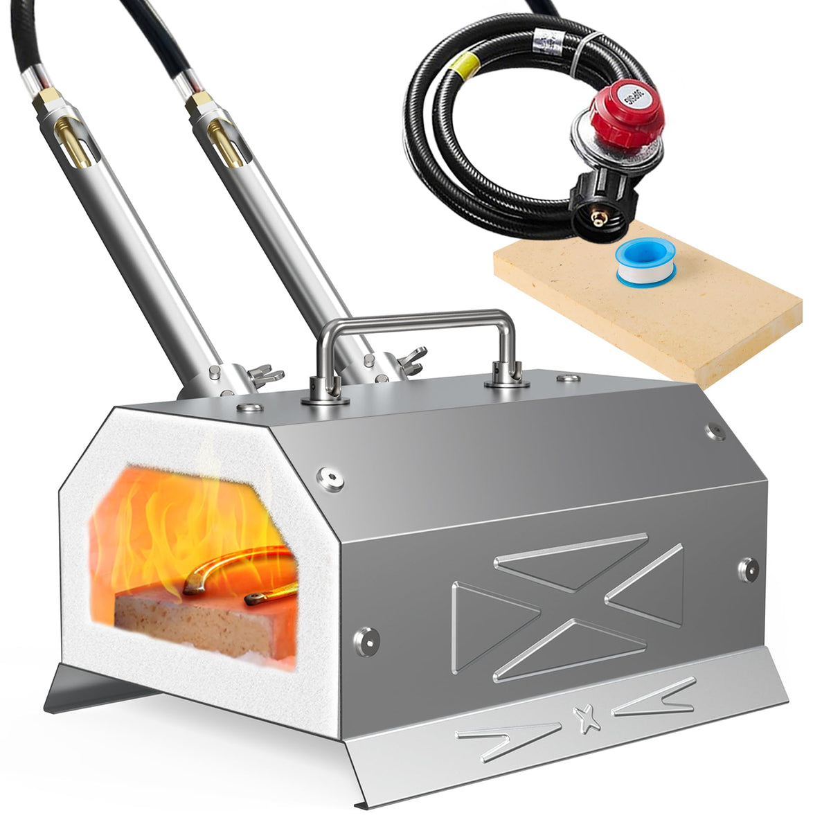 Nelyrho Propane Blacksmith Forge Kit with dual burners for efficient metalworking at high heat