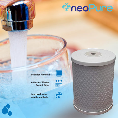 Internal media detail highlighting 0.5 micron filtration for cleaner water