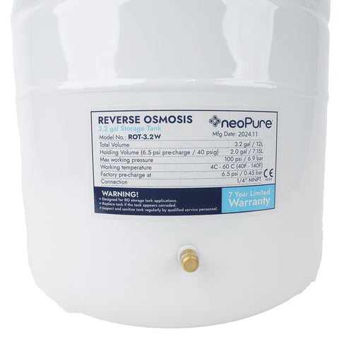 Neo-Pure virgin polypropylene liner preserves water taste and odor neutrality.