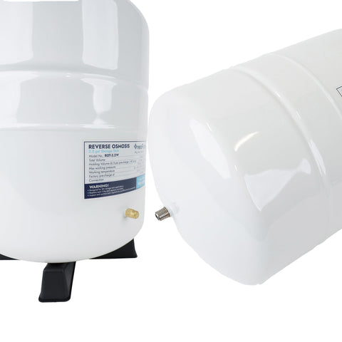 Neo-Pure white powder-coated stainless exterior provides durable RO tank housing.