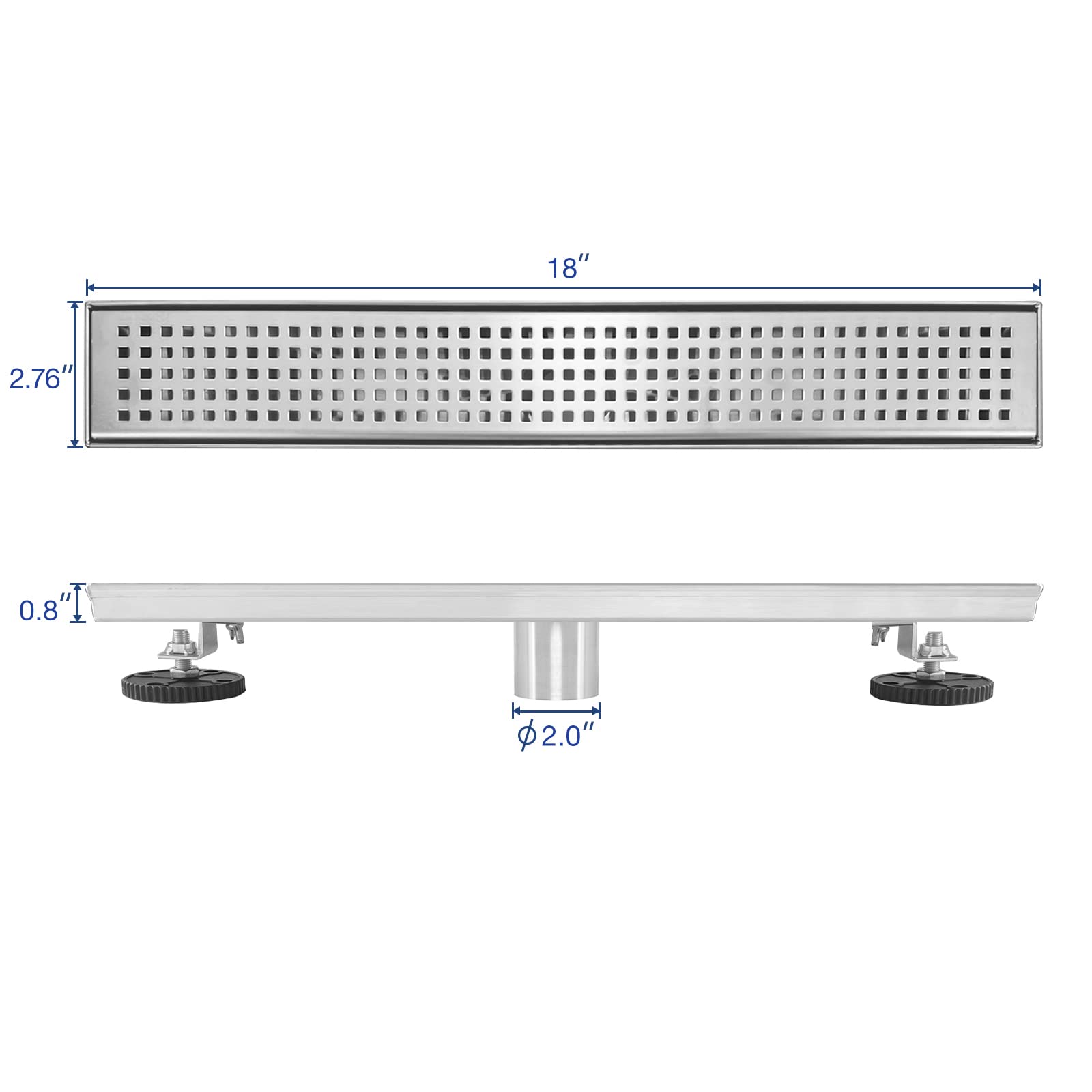Neodrain 304 stainless steel body emphasizing durability and corrosion resistance