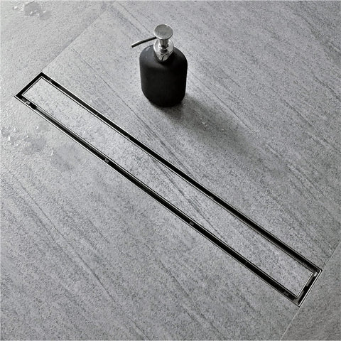 Neodrain 48-inch linear shower drain with tile insert grate for seamless flooring
