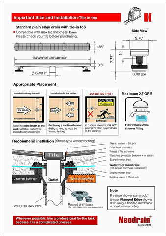 Neodrain adjustable leveling feet simplify installation on uneven subfloors