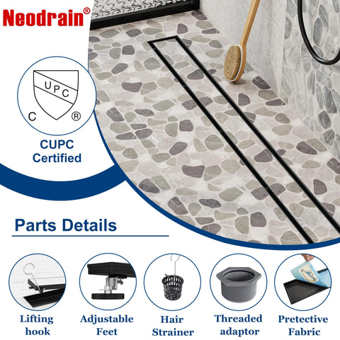Neodrain deep slope design promotes fast drainage and less standing water.