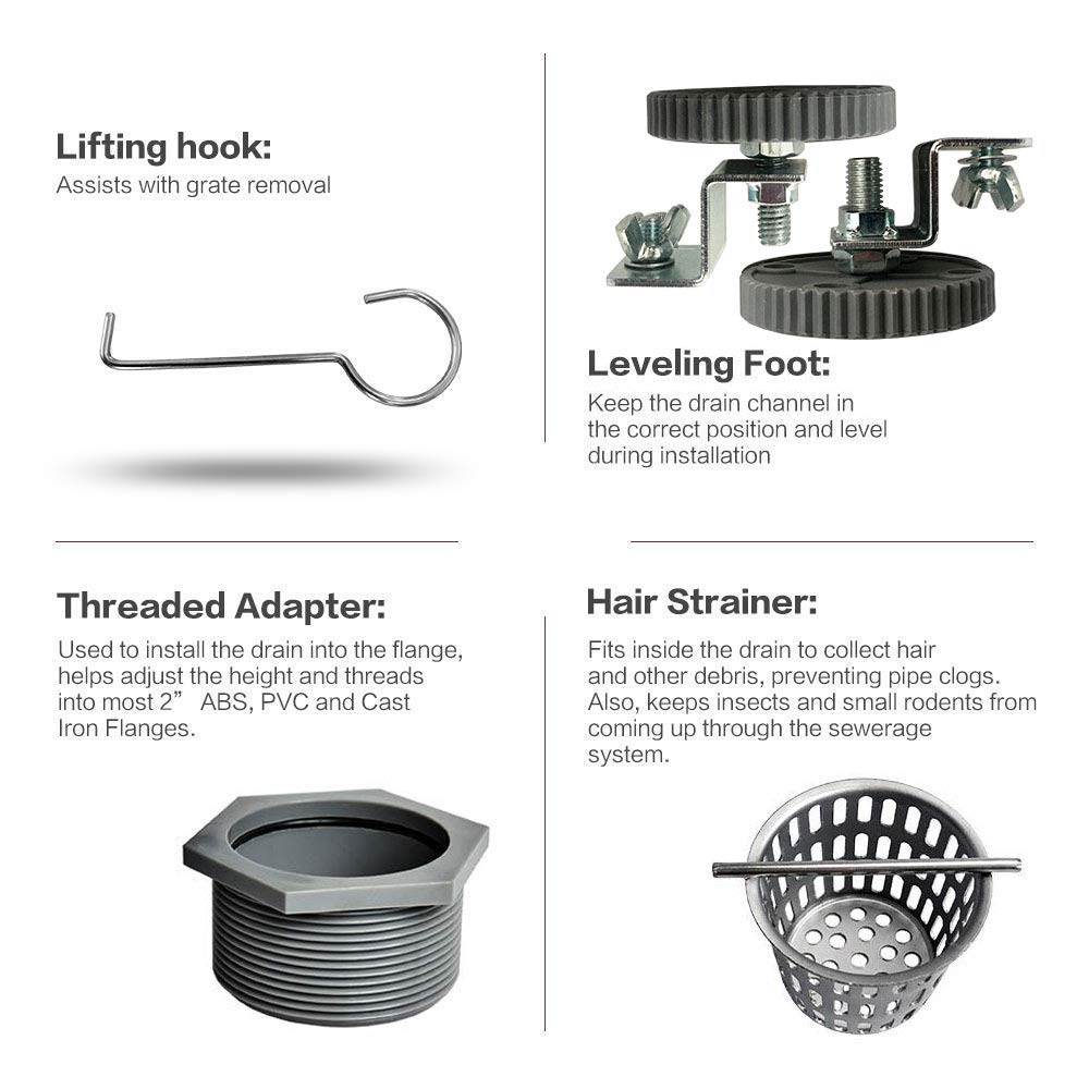 Neodrain hair strainer captures debris to prevent clogs during showers.