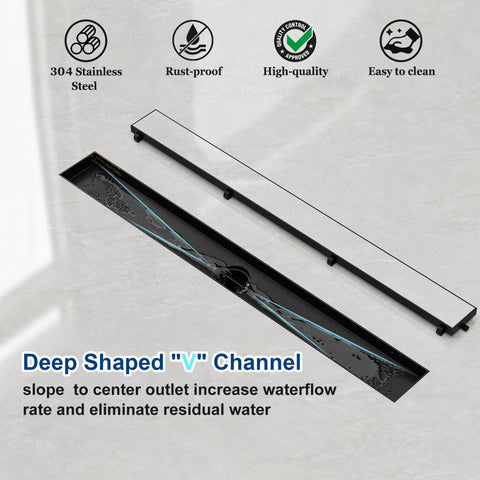 Neodrain hair strainer helps filter debris for easier cleaning.