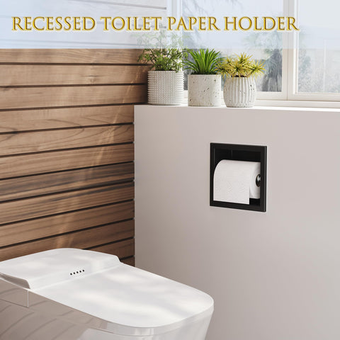 Neodrain in-wall toilet paper holder, flush-mounted for space-saving bathroom.