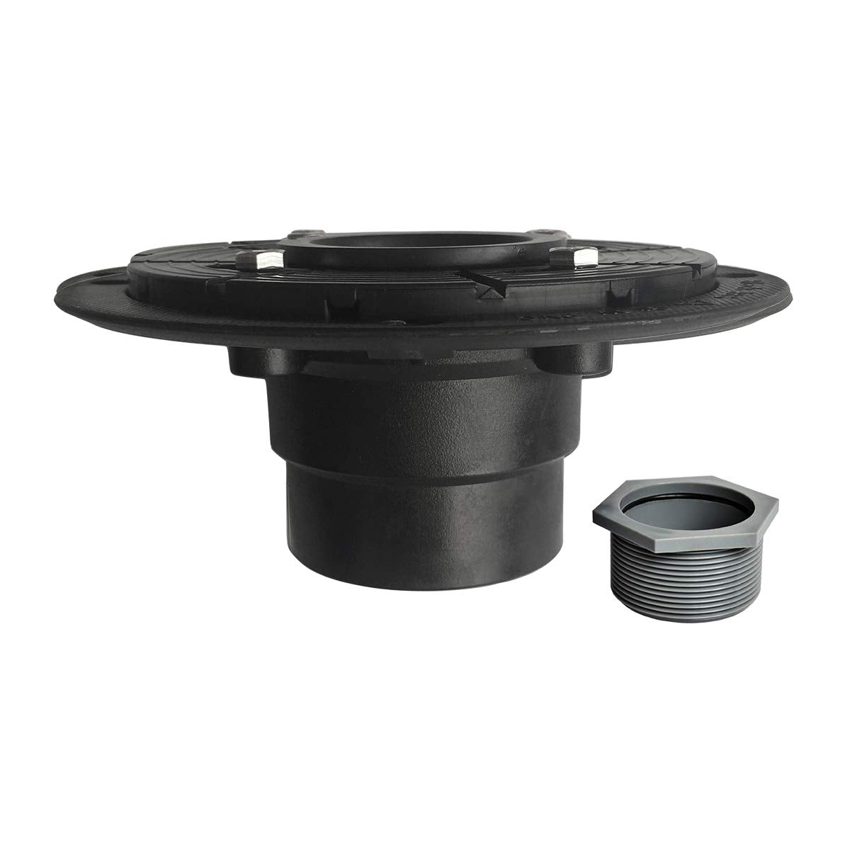 Neodrain PVC membrane fitting adapter ready to join floor drain piping
