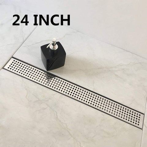 Quadrato pattern grate detail with Neodrain removable hair strainer