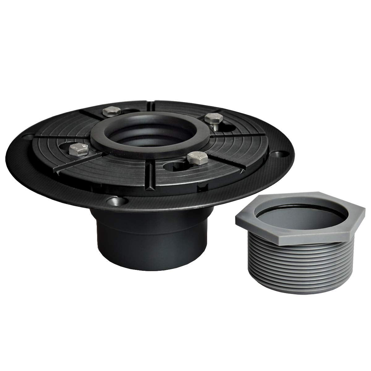 Neodrain shower drain base with built-in rubber gasket for secure fit