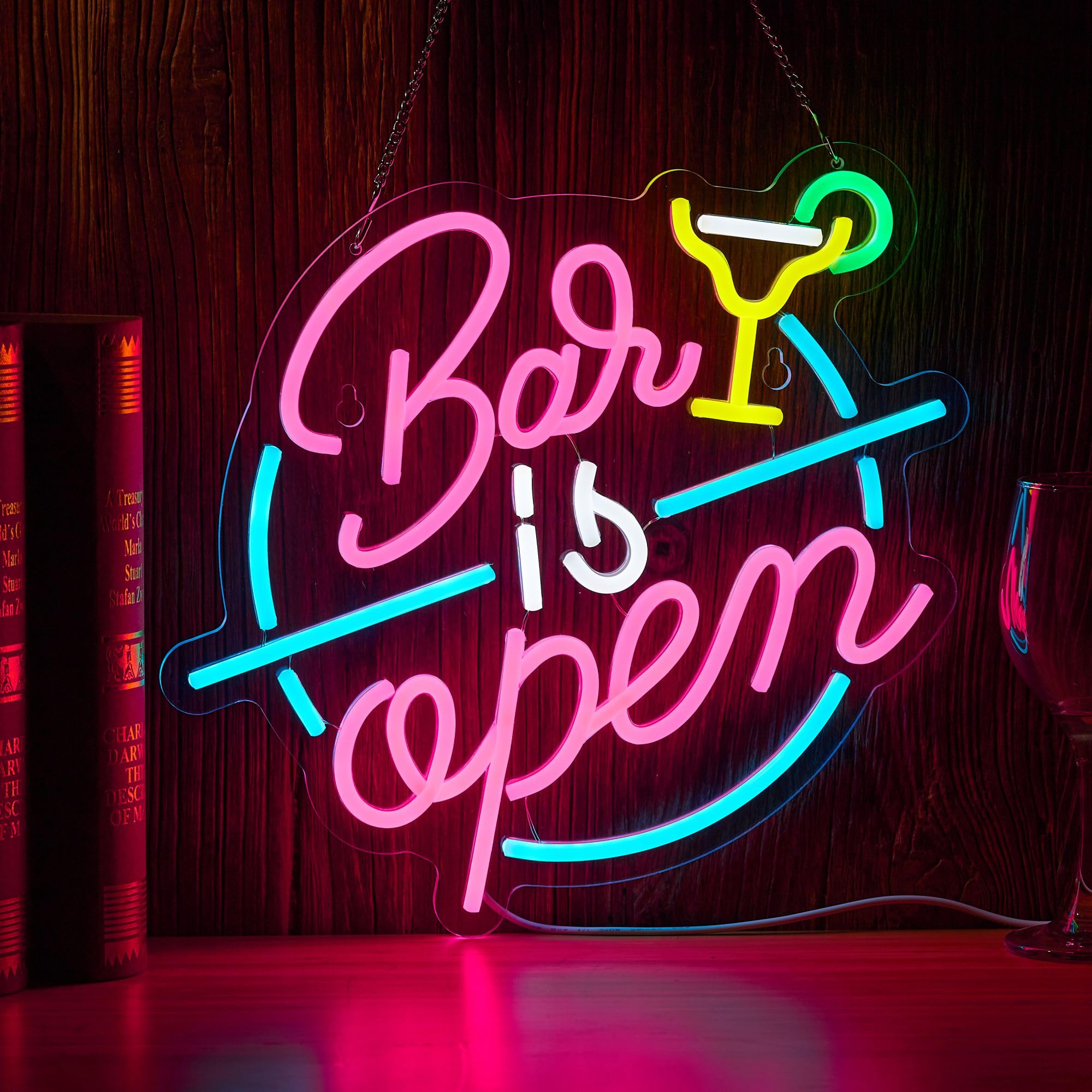 NEONLAND bar-open-neon-sign lights up spaces like bars and man caves for eye-catching decor.