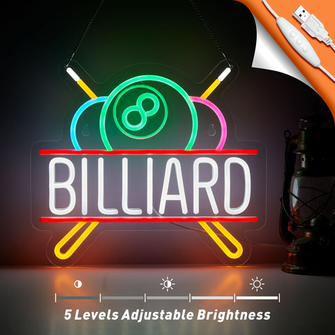 NEONLAND billiards sign acrylic-board design boosts premium look