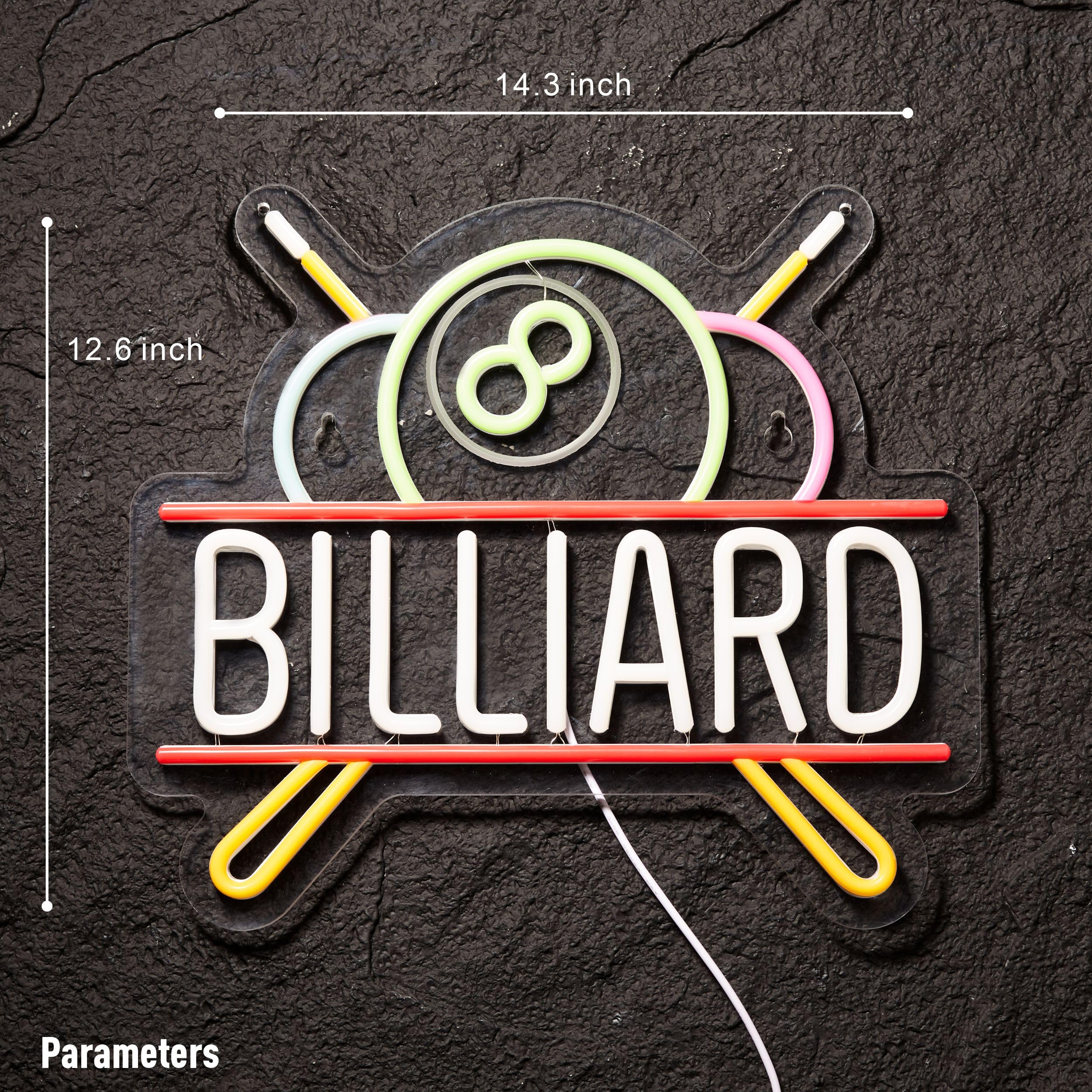 NEONLAND billiards sign compact 14x12 inch fits small spaces