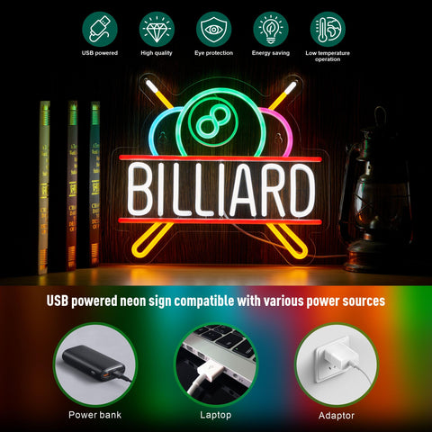 NEONLAND billiards sign dimmable lighting for mood-adjusted rooms