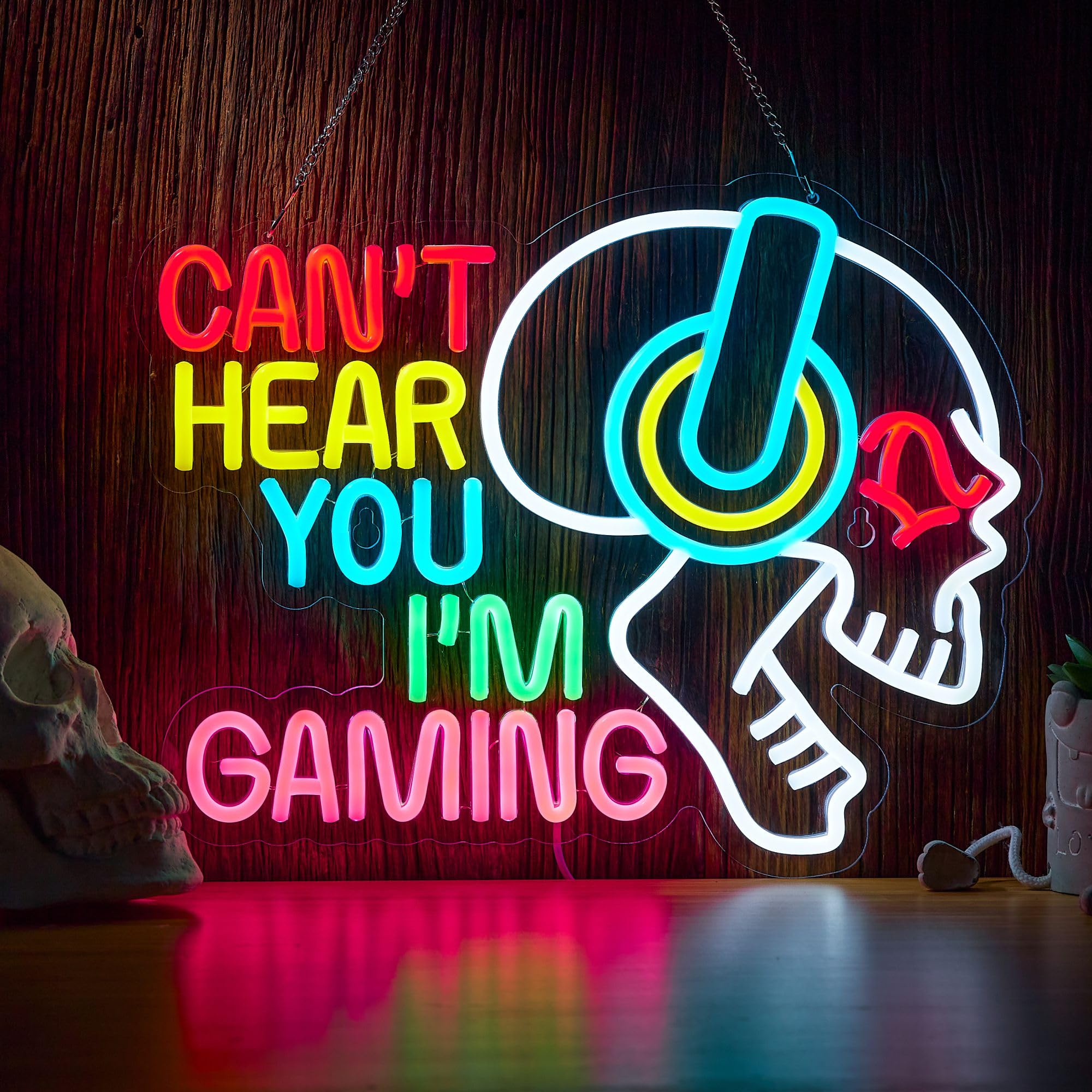 Neonland gaming sign front view highlights bold neon for game zones.