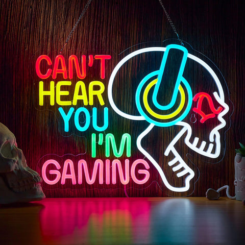 Neonland gaming sign front view highlights bold neon for game zones.