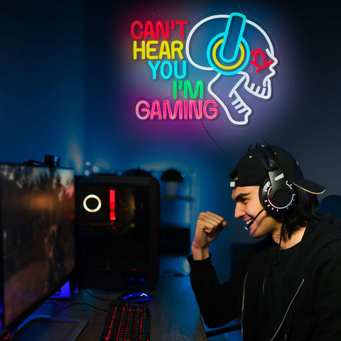 Neonland gaming sign packaging and simple installation ready.