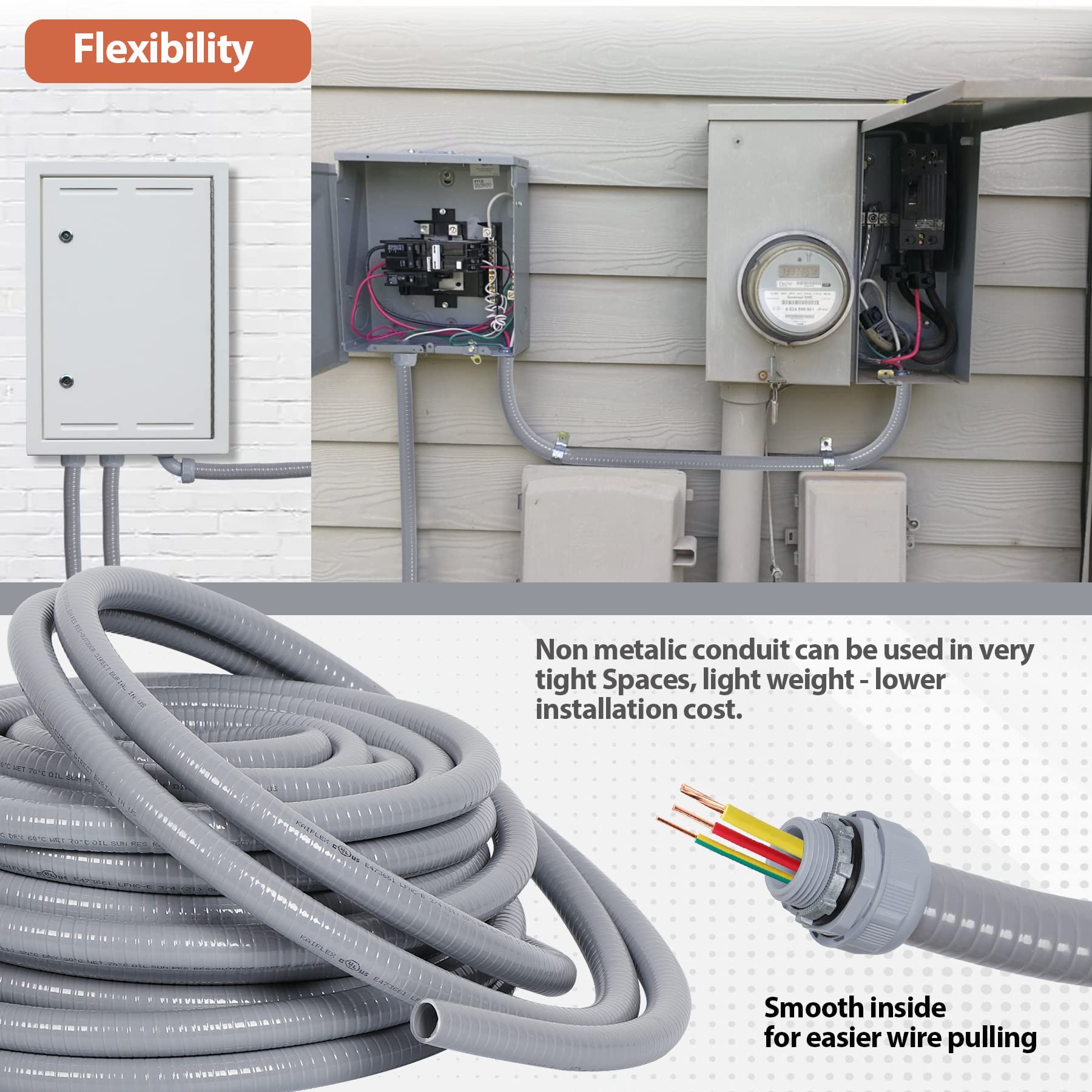 Neorexon corrosion-resistant PVC conduit ideal for outdoor use
