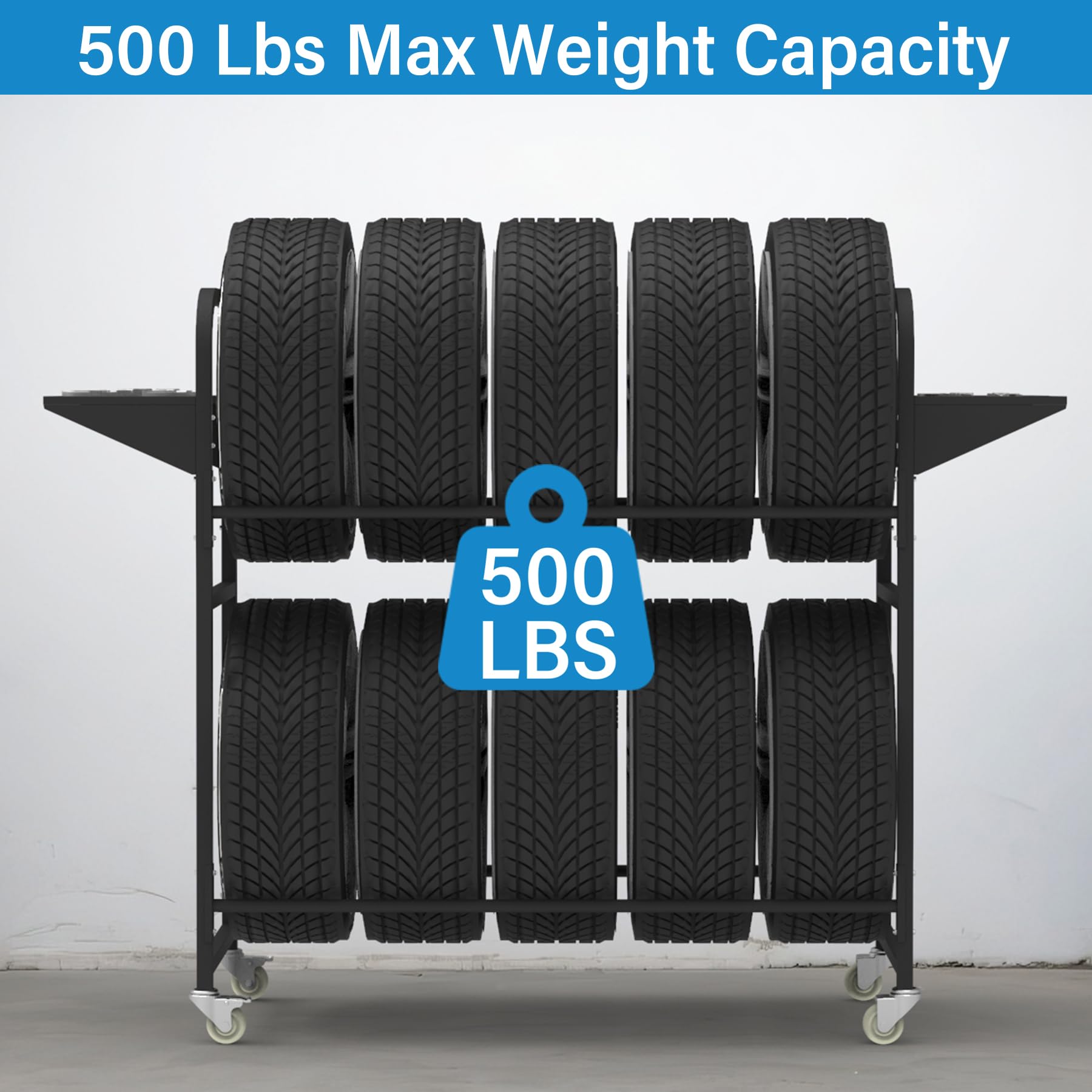 Neorexon tire storage rack anti-dust cover close-up protects tires.