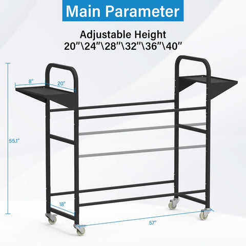 Neorexon tire storage rack side view shows compact footprint.
