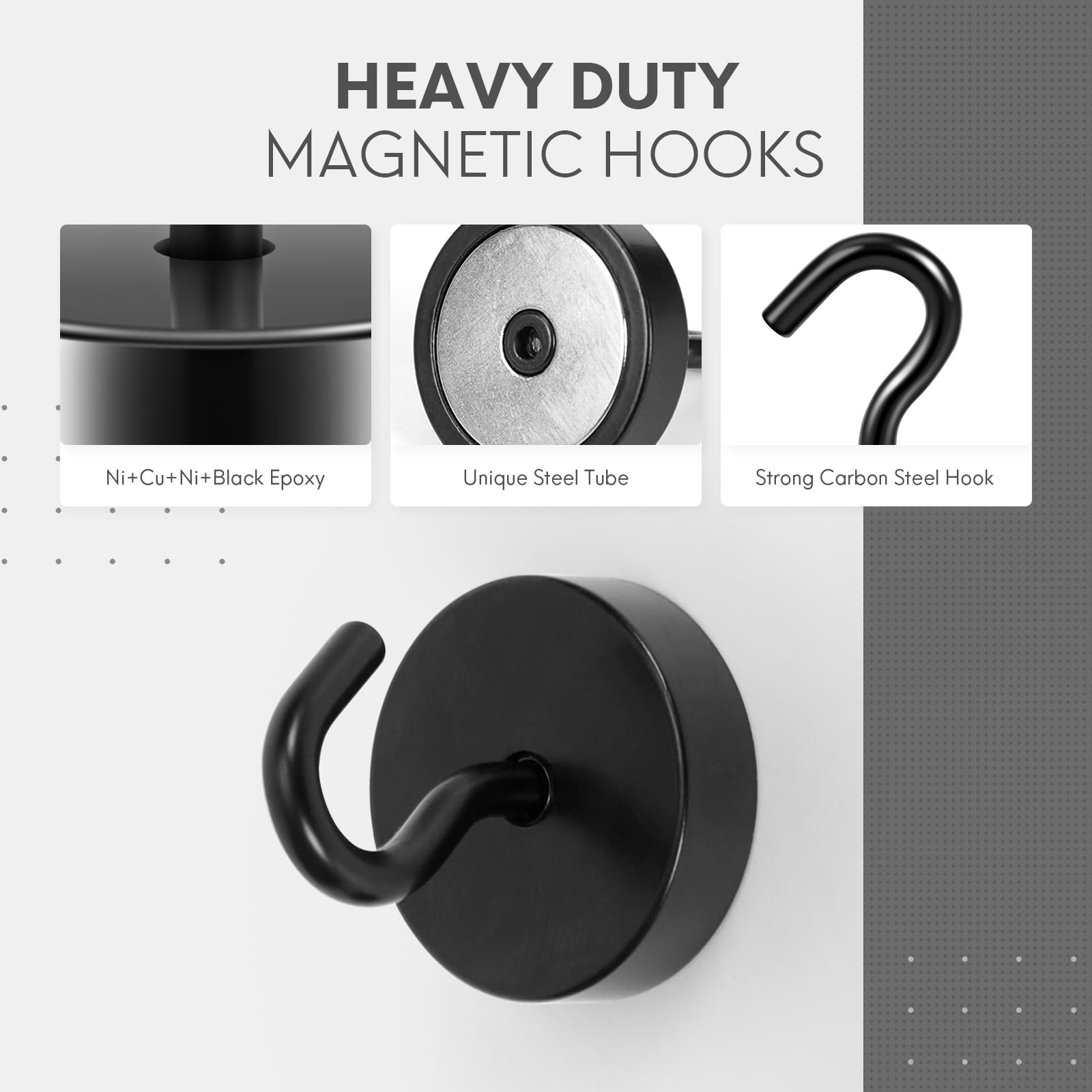 Neosmuk cruise essential magnetic hook shown as décor and hanging accessory on a metal wall.