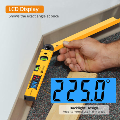 Neoteck digital angle finder with data hold for easy note-taking