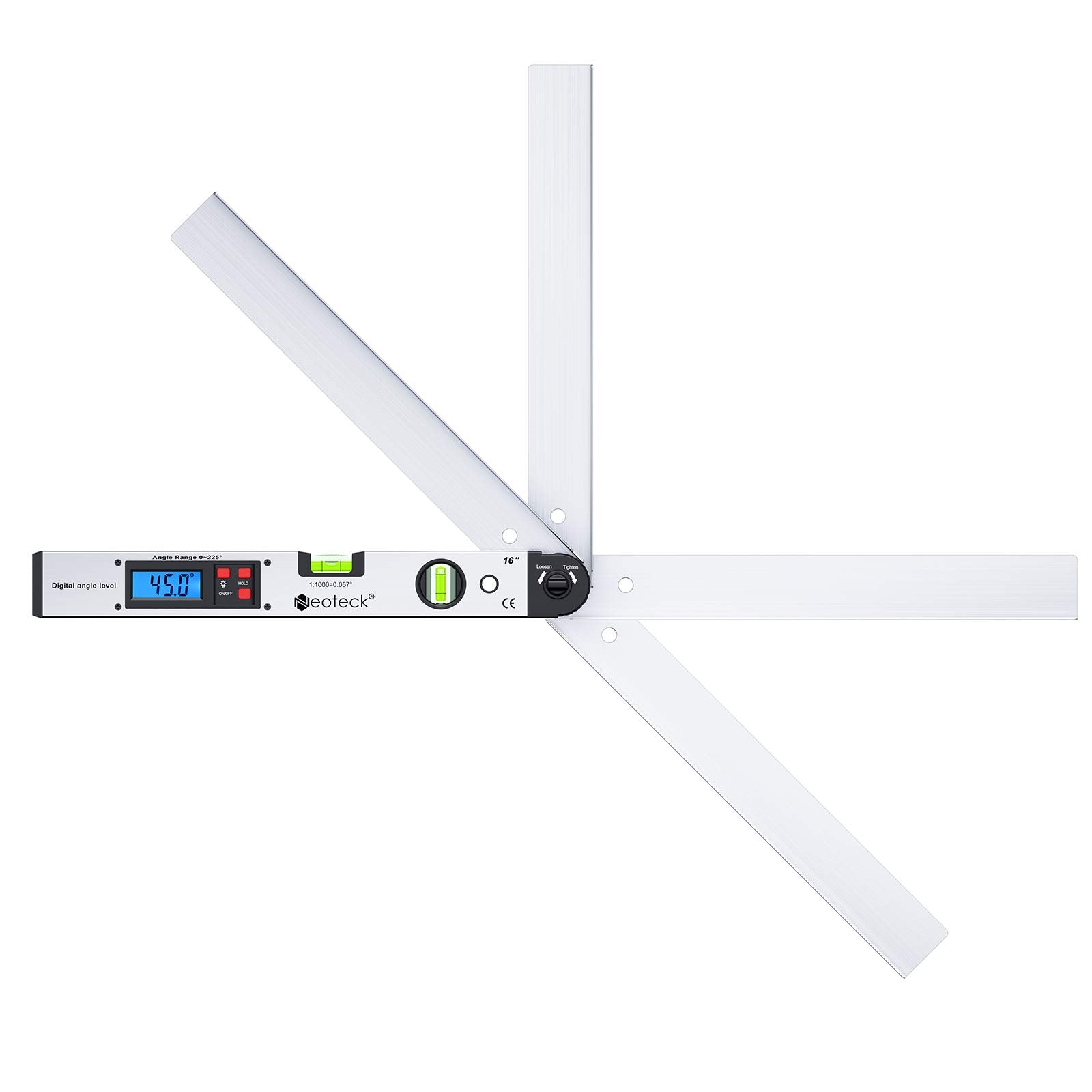 Neoteck workspace setup showing precise measurement tool in use.