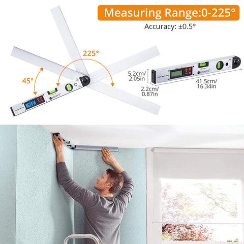 Neoteck red hold button captures the measurement securely.