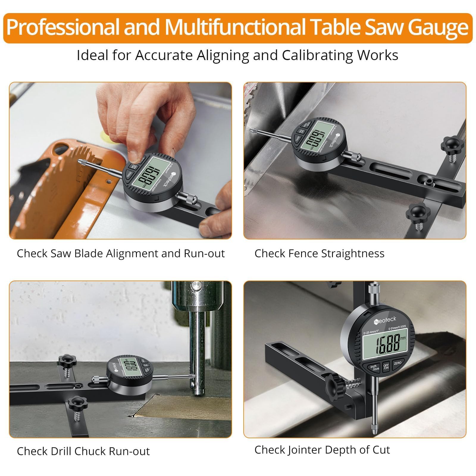 Neoteck anodized aluminum bars for precise adjustments in workshop gauge