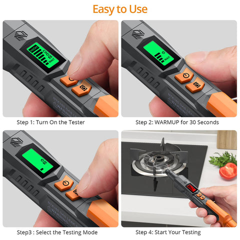 Neoteck gas leak detector battery compartment with two AAA batteries included