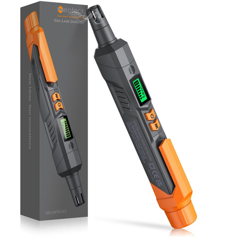 Neoteck gas leak detector front view with LCD for quick scans