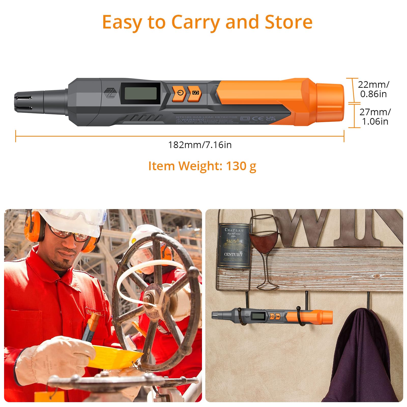 Neoteck gas leak detector pocket clip enabling safe on the go checks