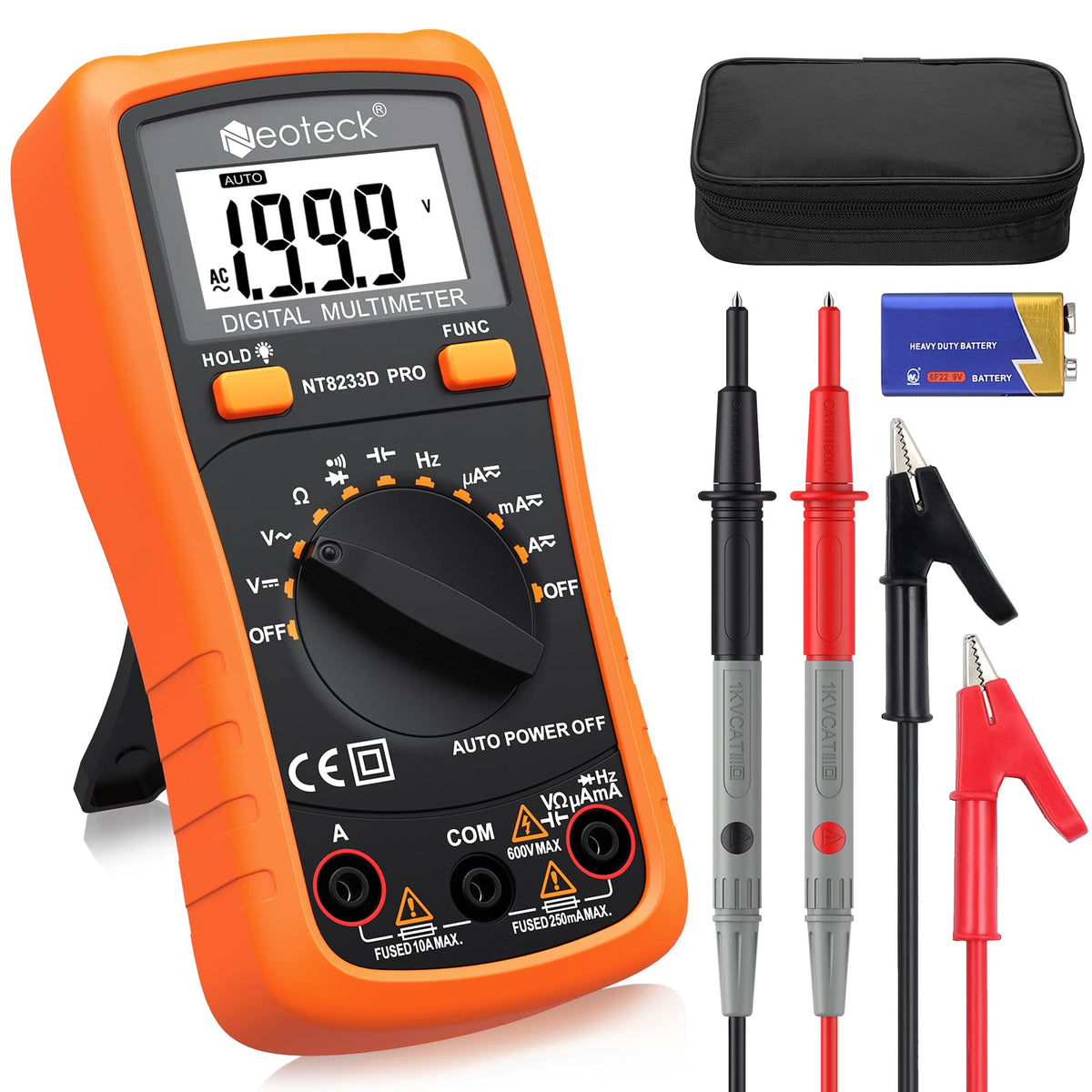 Neoteck multimeter in compact 2000-count pocket form for quick checks.